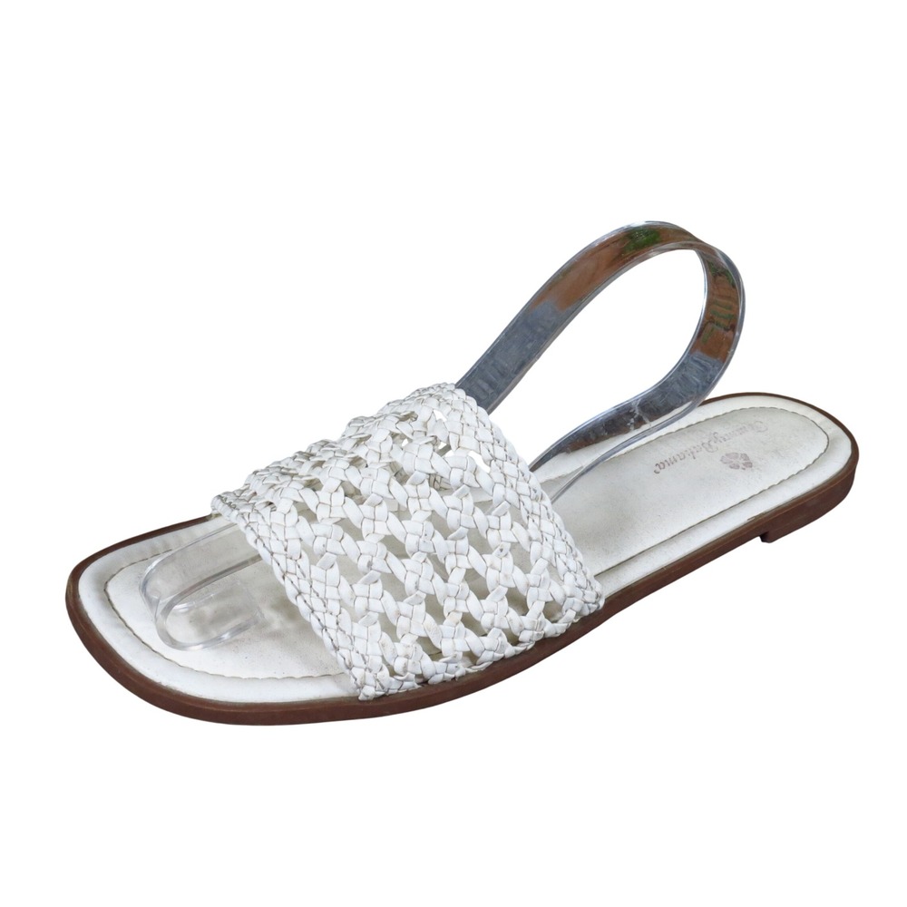 Tommy Bahama Woven Women Slide Sandals Size‎ 8.5 Resort Beach White Braided Flat